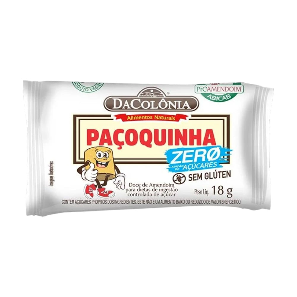 Pacoca Rolha Zero DaColônia 432G (24X18G)