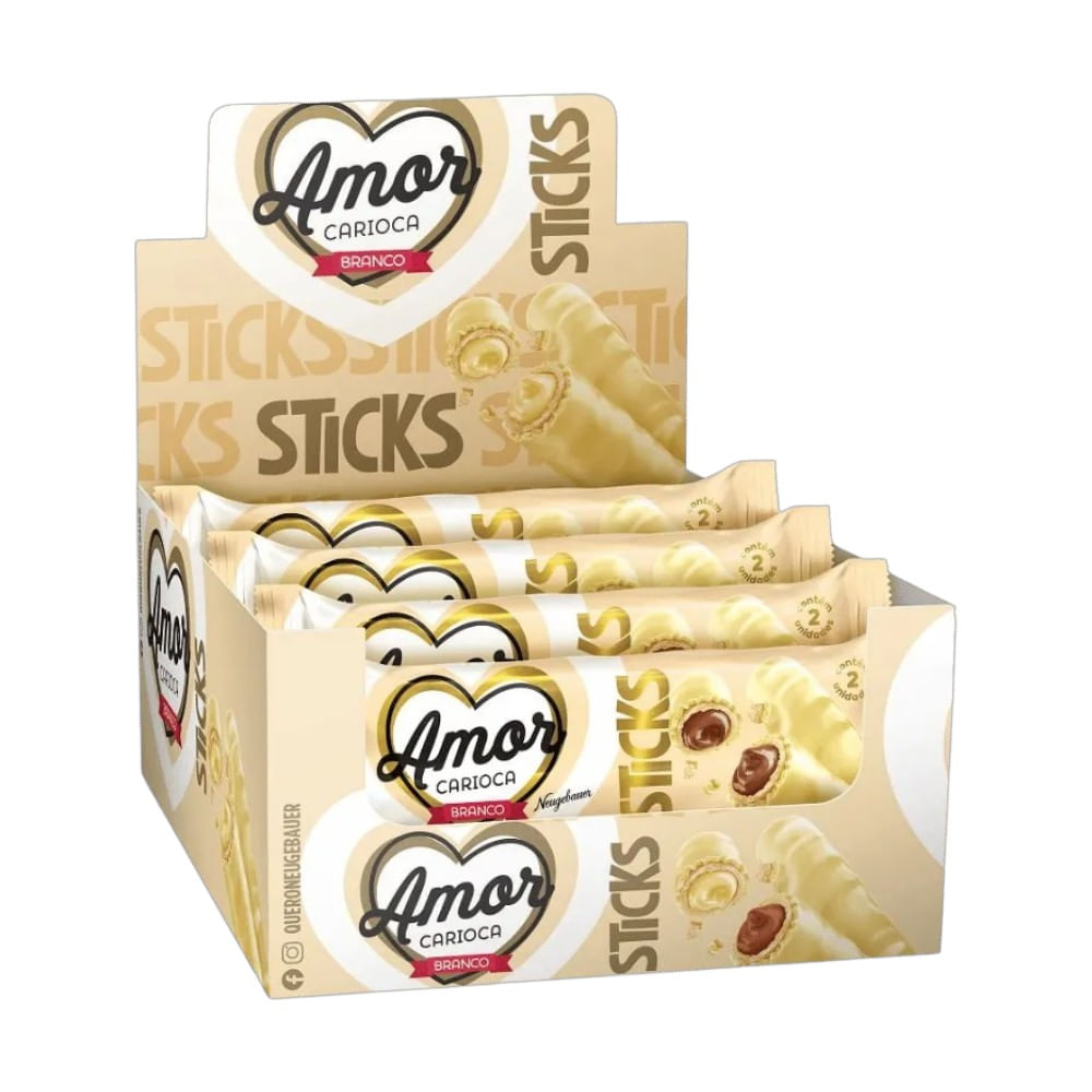 Chocolate Bibs Sticks Amor Carioca Branco 512G (16X32G)