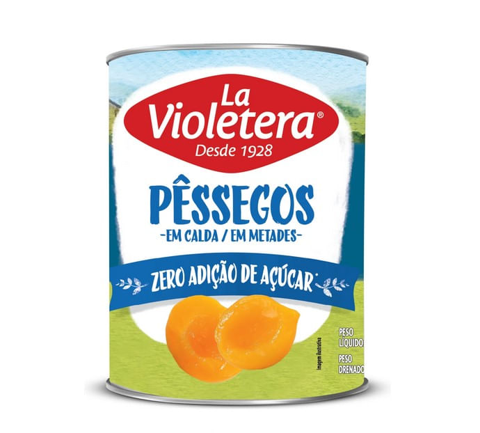 Pessego Calda Zero La Violetera Lata 485G